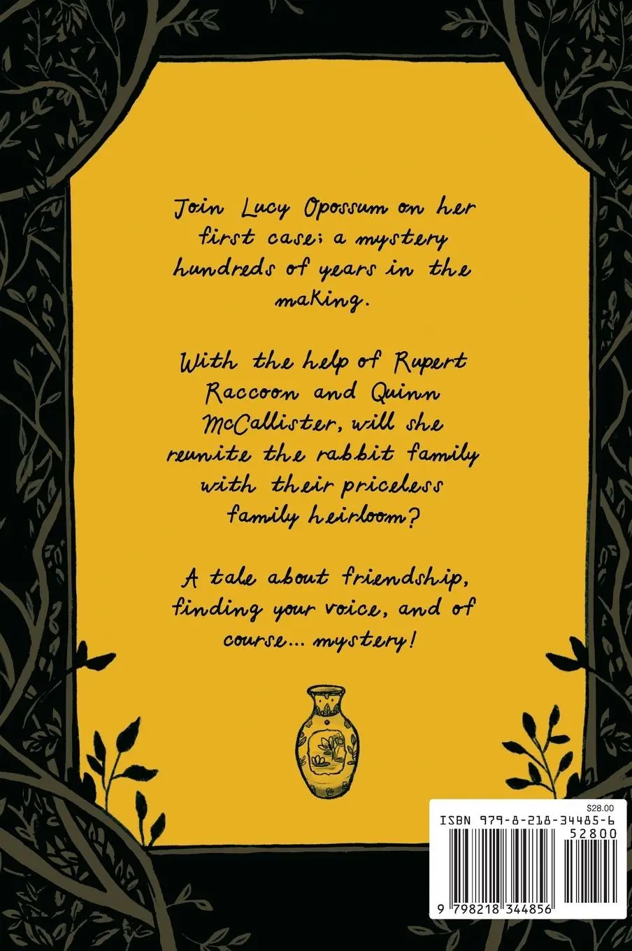 Rückseite: 9798218344856 | Lucy Opossum and the Case of the Missing Vase | Vol. 1 | Sammie Clark