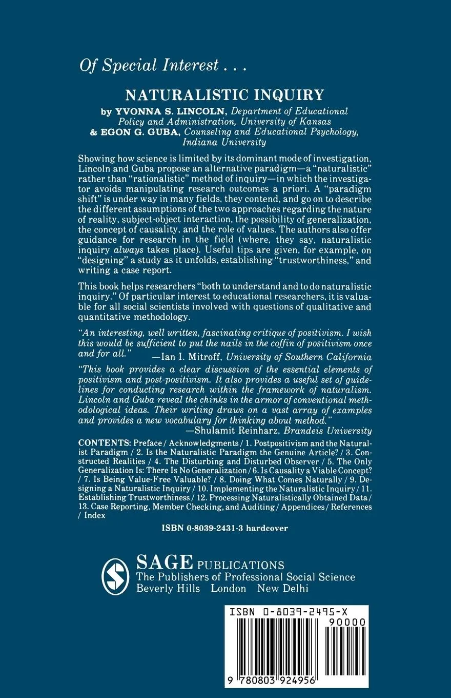 Rückseite: 9780803924956 | Organizational Theory and Inquiry | The Paradigm Revolution | Lincoln