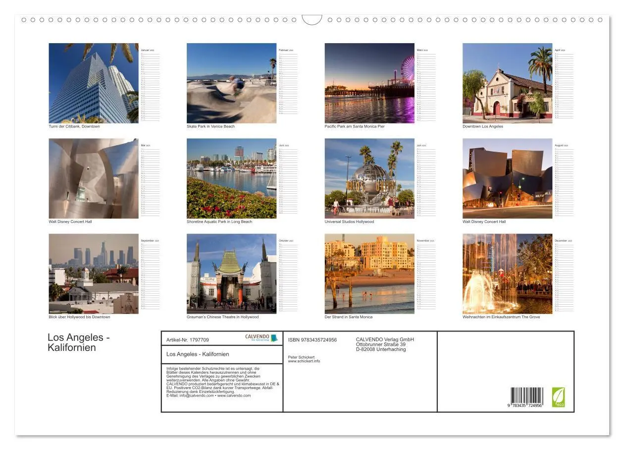 Bild: 9783435724956 | Los Angeles - Kalifornien (Wandkalender 2025 DIN A2 quer), CALVENDO...