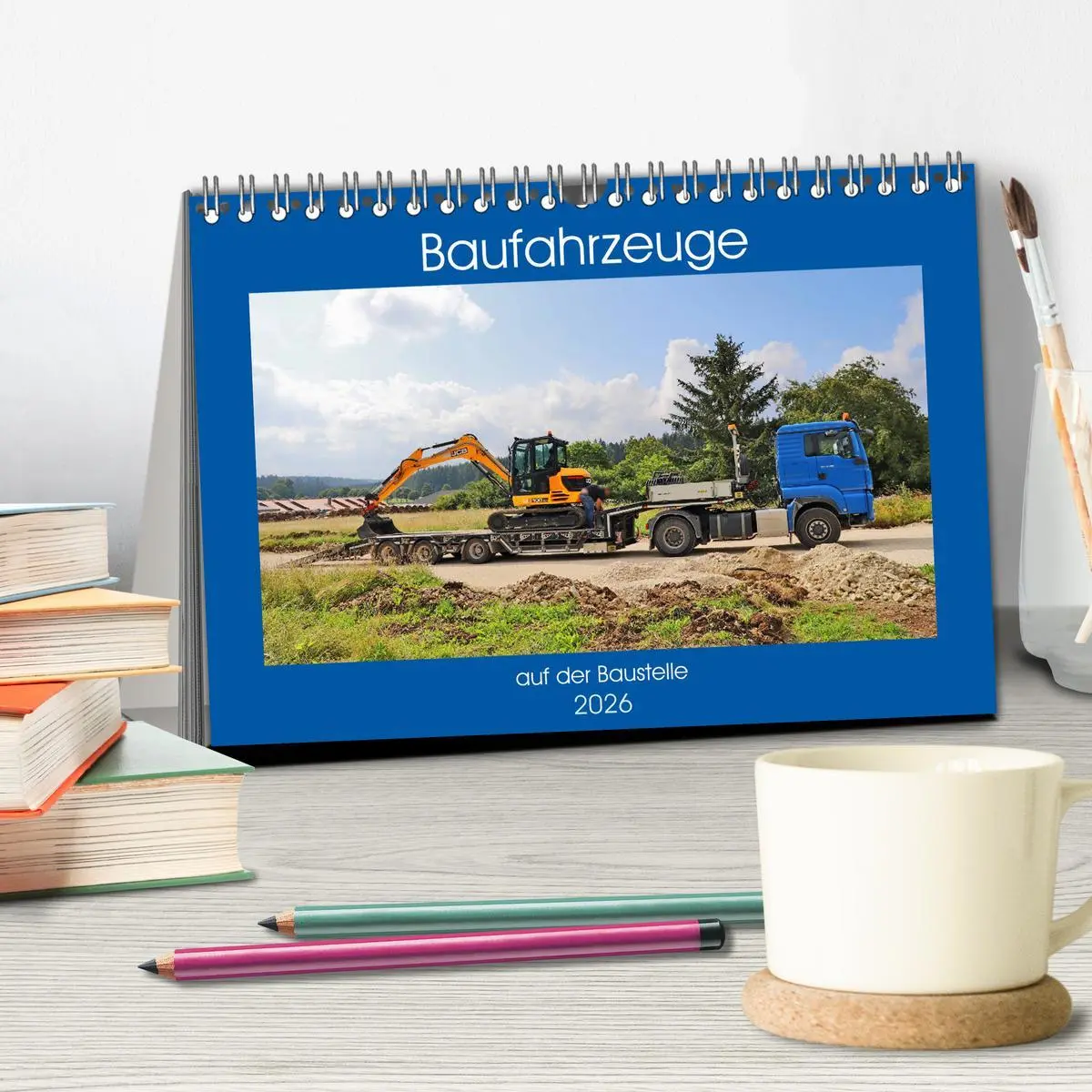 Bild: 9783457814956 | Baufahrzeuge auf der Baustelle (Tischkalender 2026 DIN A5 quer),...