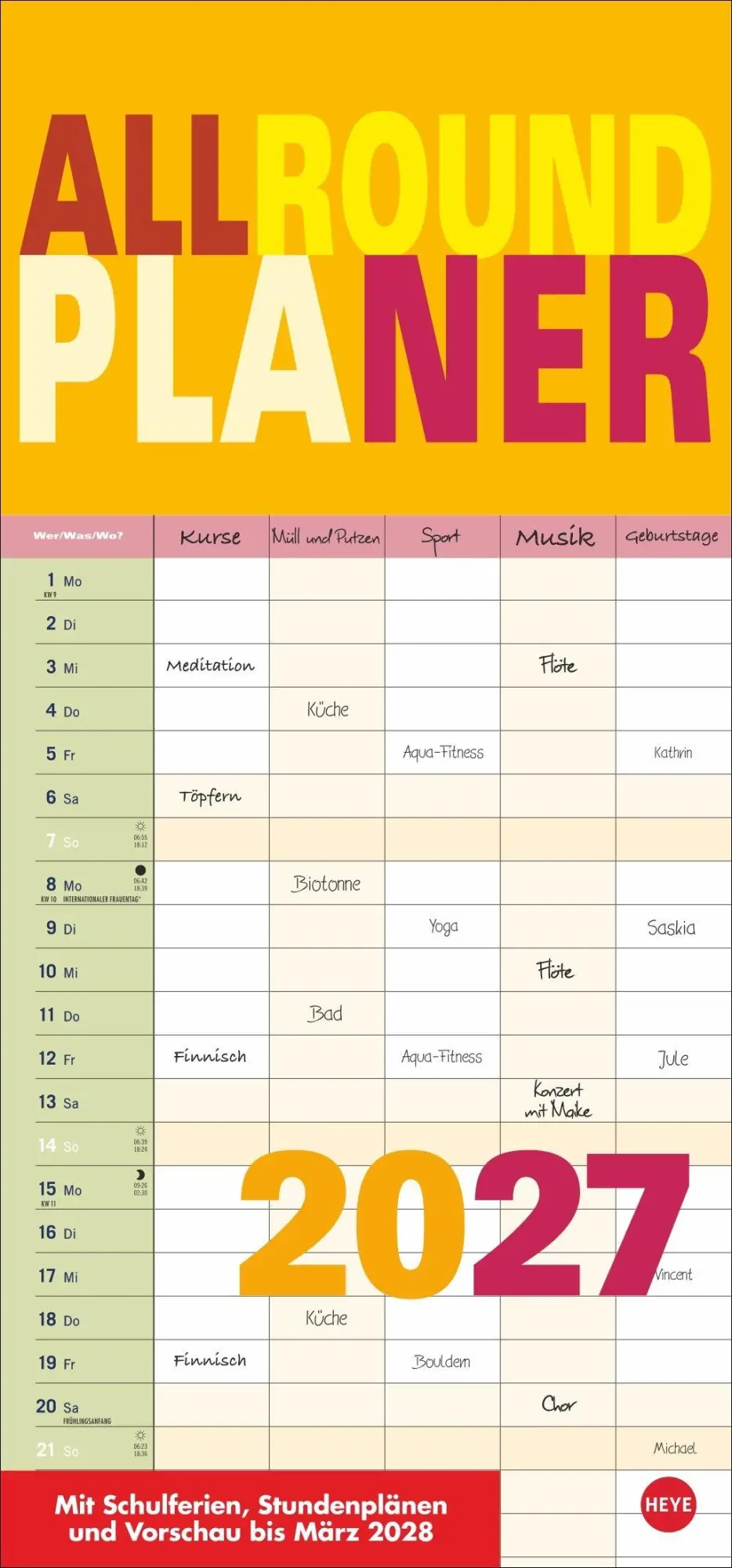 Cover: 9783756414956 | Allroundplaner 2027 | Heye | Kalender | Bürokalender Heye | 15 S.