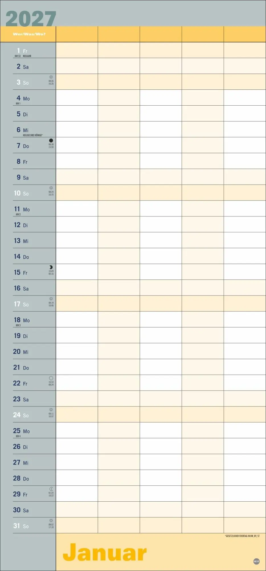 Bild: 9783756414956 | Allroundplaner 2027 | Heye | Kalender | Bürokalender Heye | 15 S.