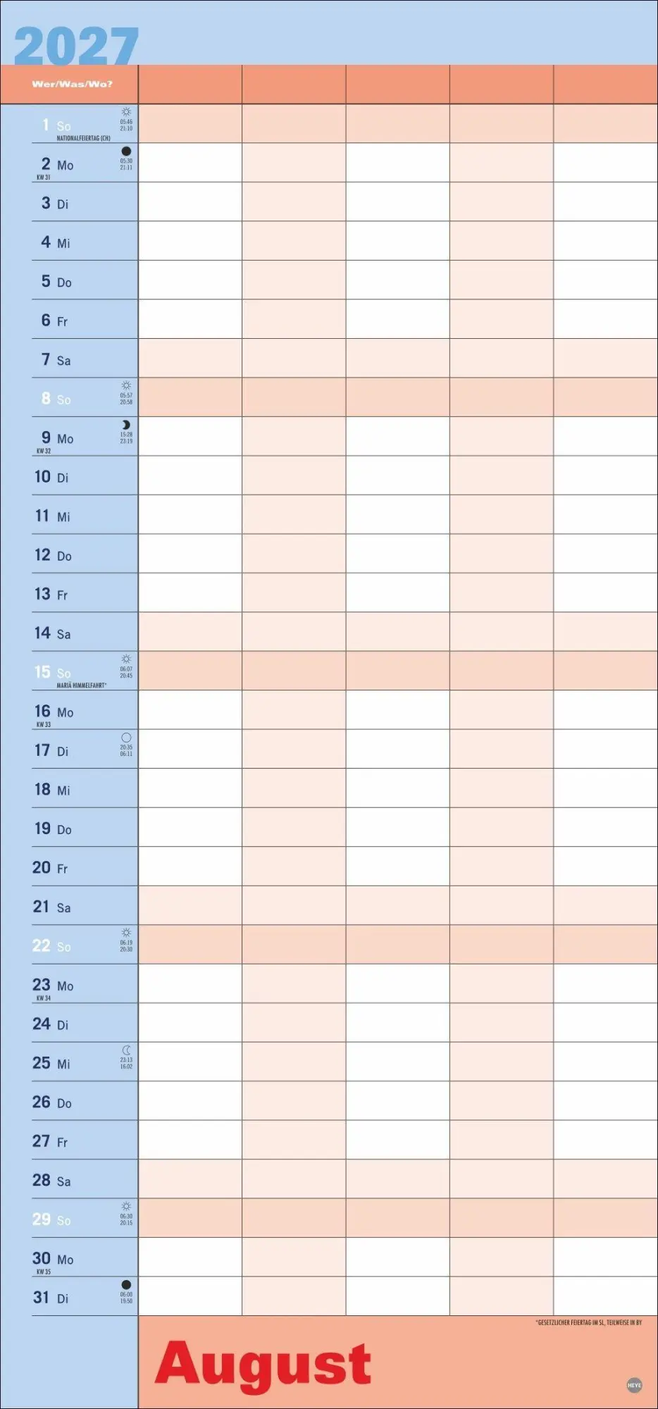 Bild: 9783756414956 | Allroundplaner 2027 | Heye | Kalender | Bürokalender Heye | 15 S.