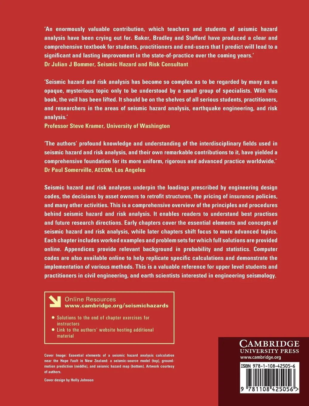 Rückseite: 9781108425056 | Seismic Hazard and Risk Analysis | Jack Baker (u. a.) | Buch | 2021