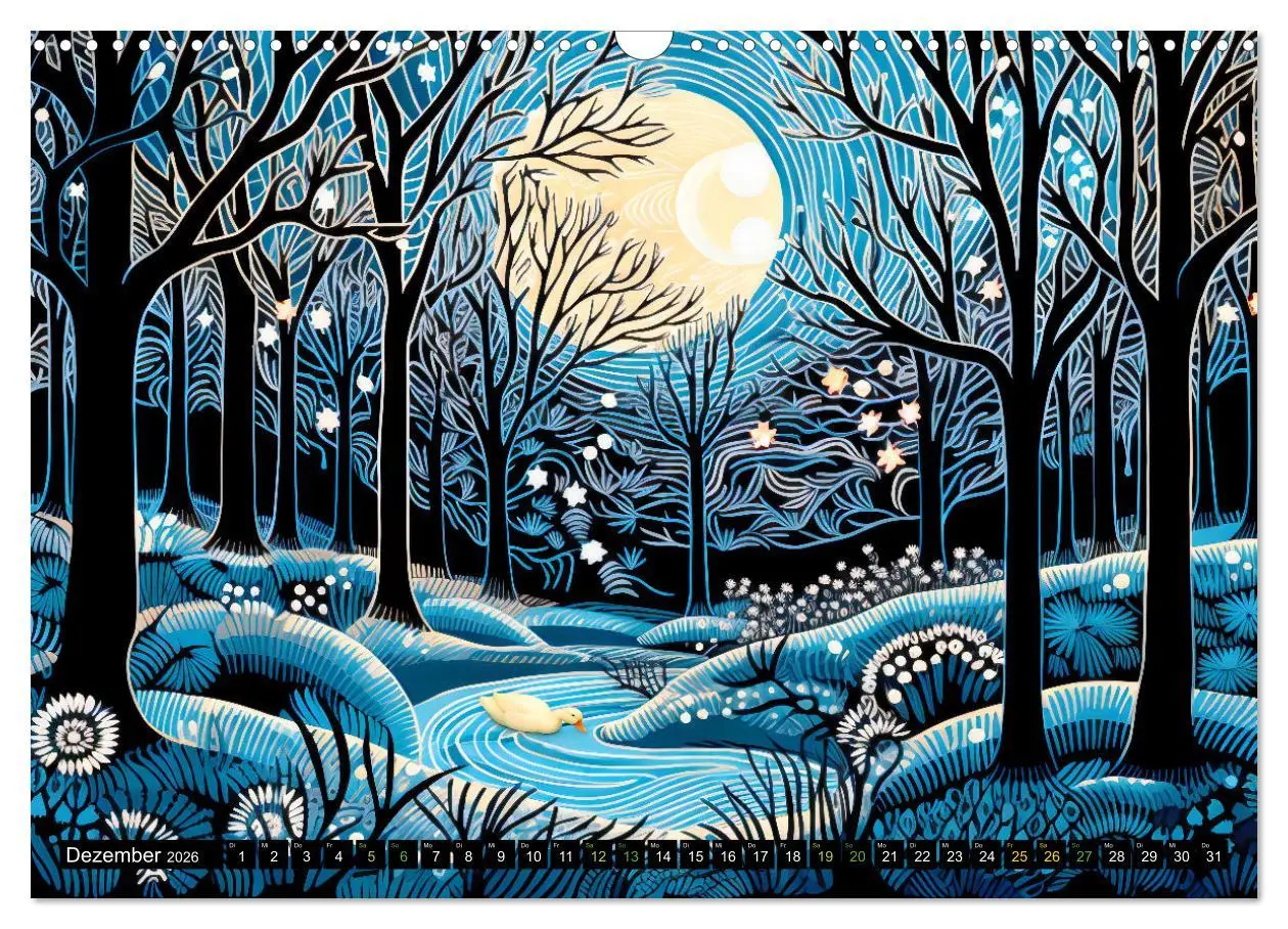 Bild: 9783457495056 | Abstrakter Wald - Jahreszeiten in bunten Linolschnitten...