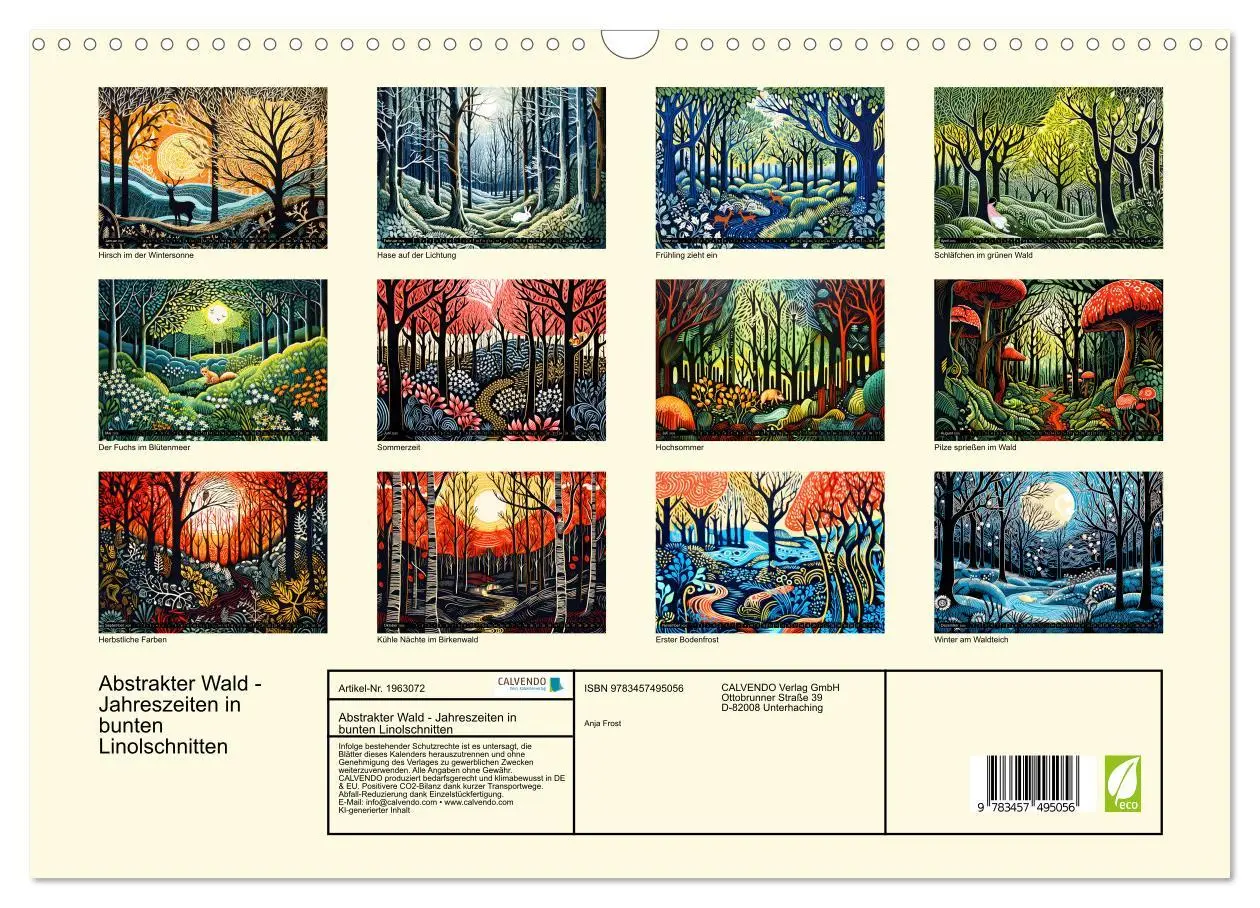 Bild: 9783457495056 | Abstrakter Wald - Jahreszeiten in bunten Linolschnitten...