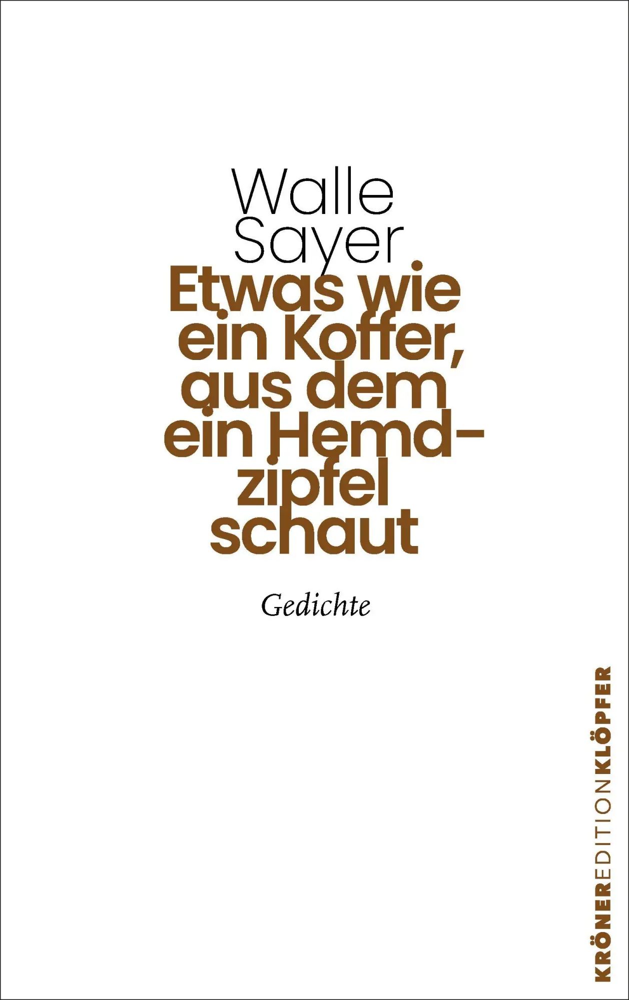 Cover: 9783520755056 | Etwas wie ein Koffer, aus dem ein Hemdzipfel schaut | Gedichte | Sayer