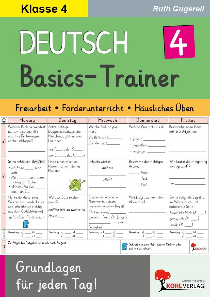Cover: 9783692575056 | Deutsch-Basics-Trainer / Klasse 4 | Ruth Gugerell | Taschenbuch | 2026