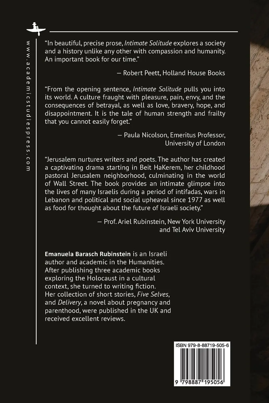Rückseite: 9798887195056 | Intimate Solitude | A Novel | Emanuela Barasch Rubinstein | Buch