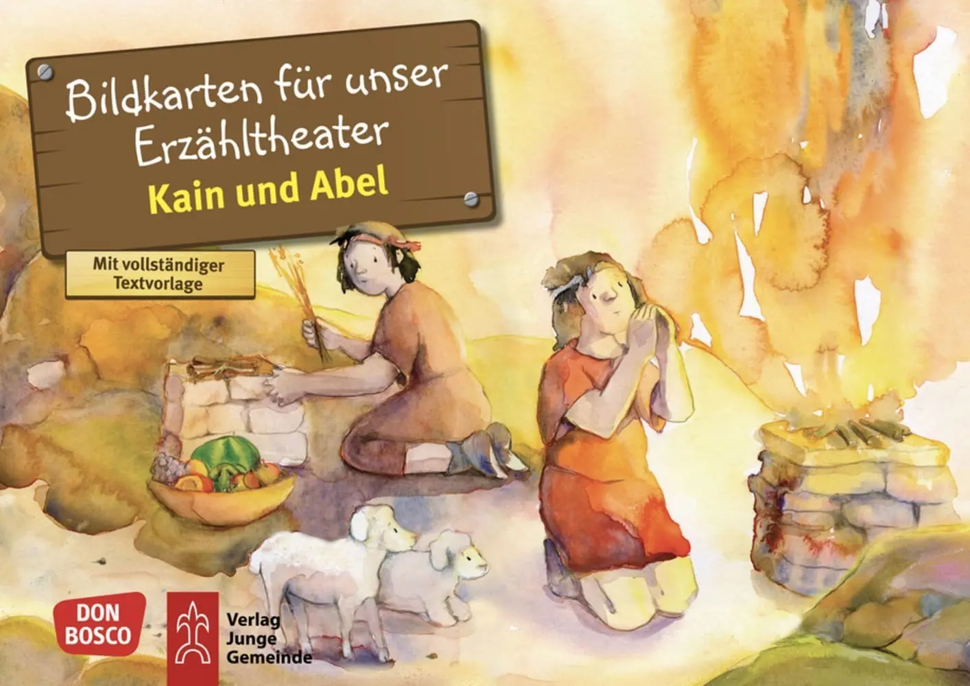Bibelgeschichten für unser Erzähltheater   Kain und Abel Kamishibai Bildkartenset - Frank Hartmann Box