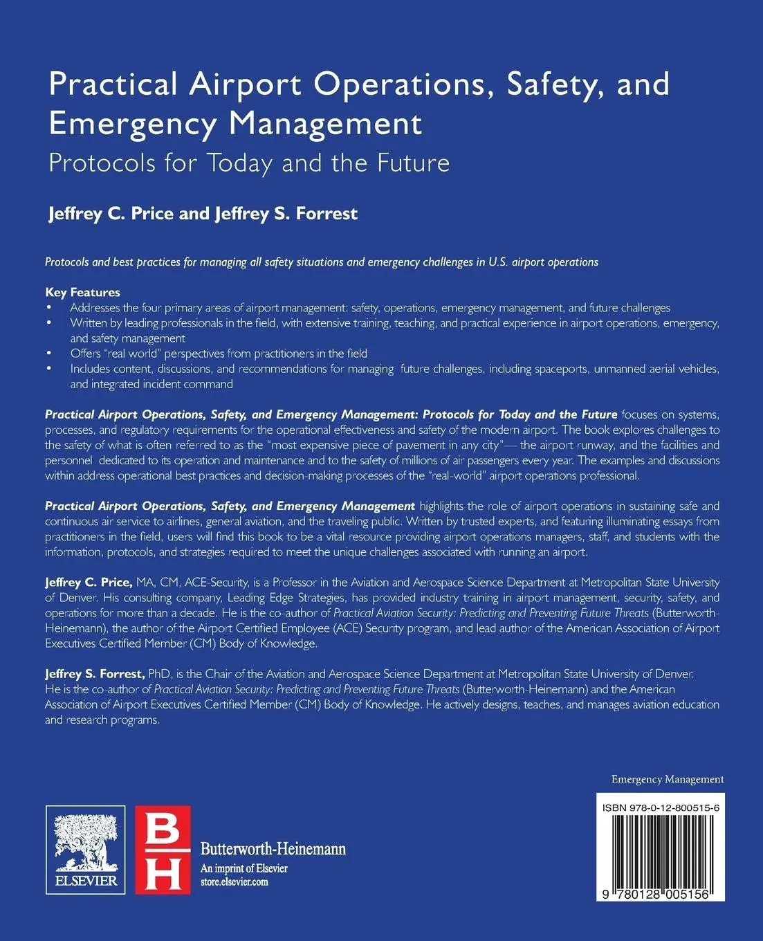 Rückseite: 9780128005156 | Practical Airport Operations, Safety, and Emergency Management | Buch
