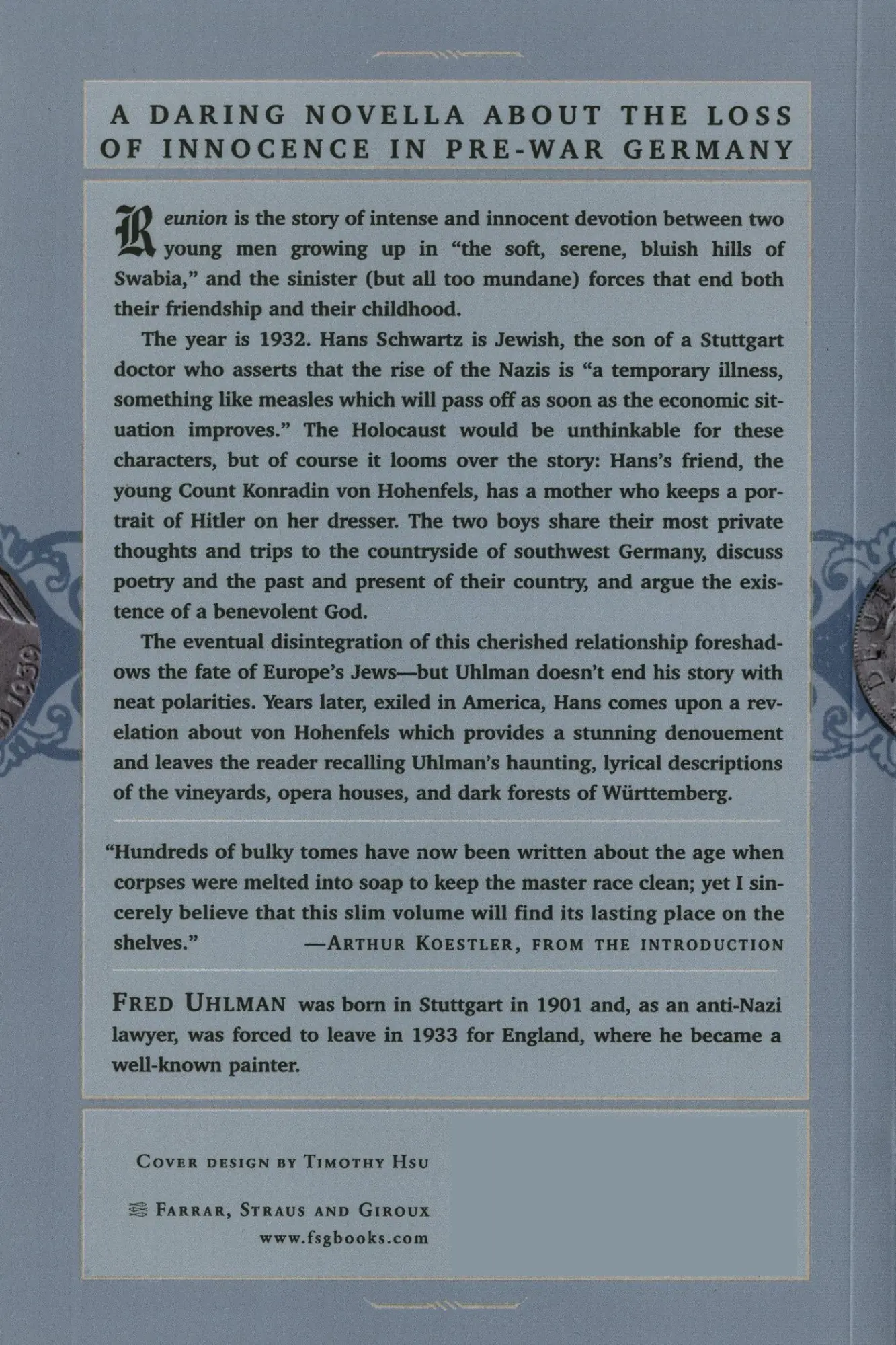 Rückseite: 9780374525156 | Reunion | A Novella | Fred Uhlman | Taschenbuch | Englisch | 1997