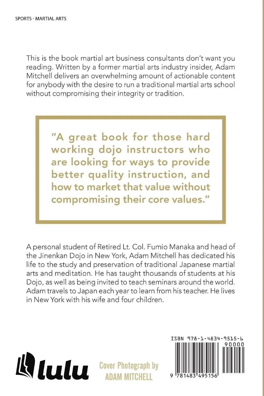 Rückseite: 9781483495156 | Running A Dojo | A Commitment To Preserving Tradition | Adam Mitchell
