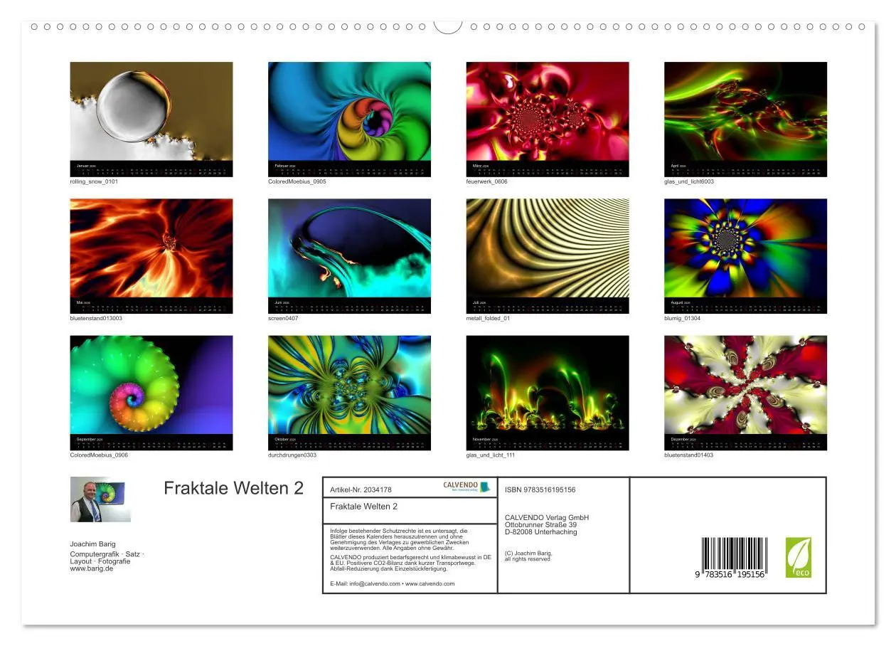 Bild: 9783516195156 | Fraktale Welten 2 (hochwertiger Premium Wandkalender 2026 DIN A2...
