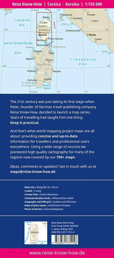 Bild: 9783831775156 | Reise Know-How Landkarte Korsika Corsica (1:135.000) | (Land-)Karte