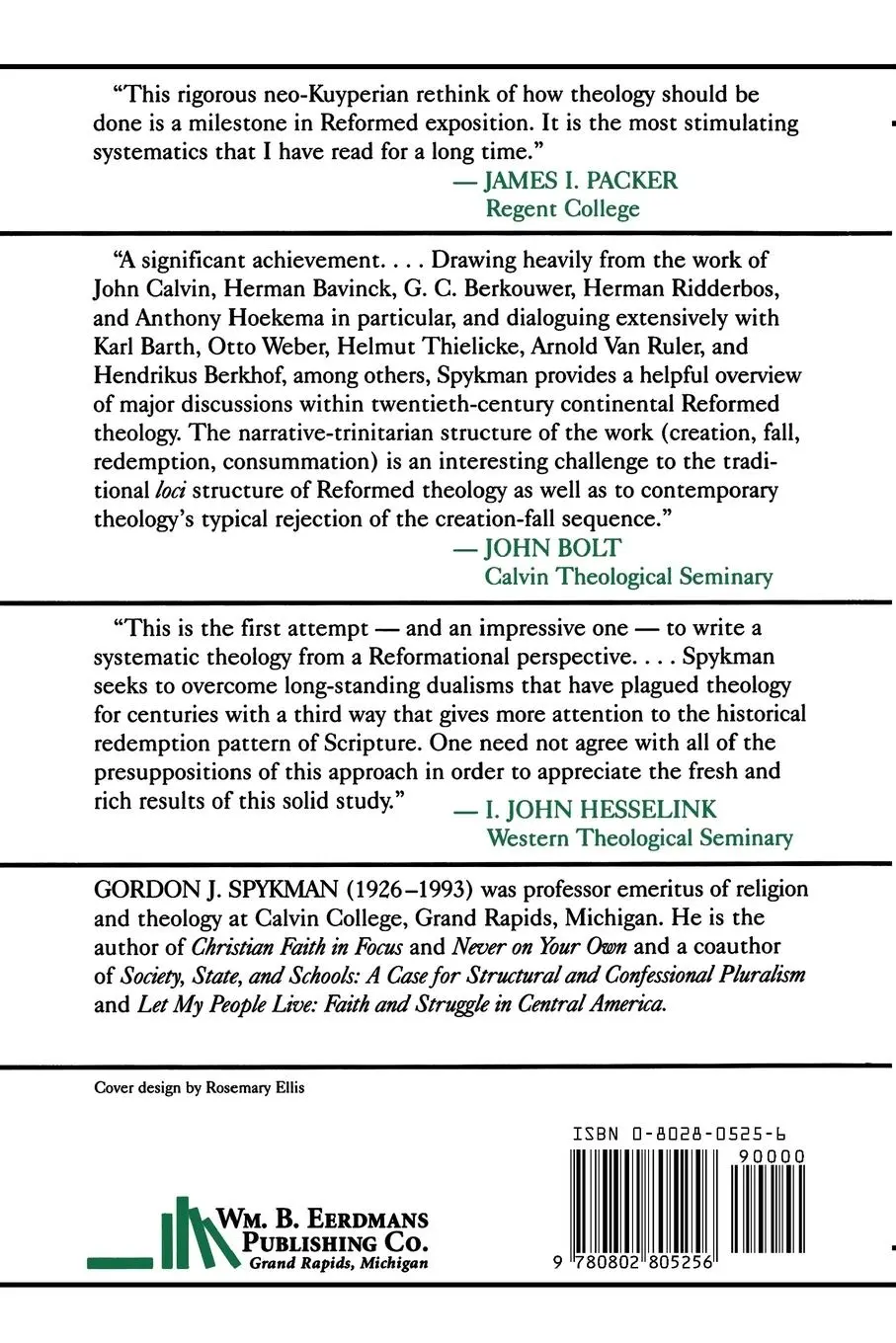 Rückseite: 9780802805256 | Reformational Theology | A New Paradigm for Doing Dogmatics | Spykman