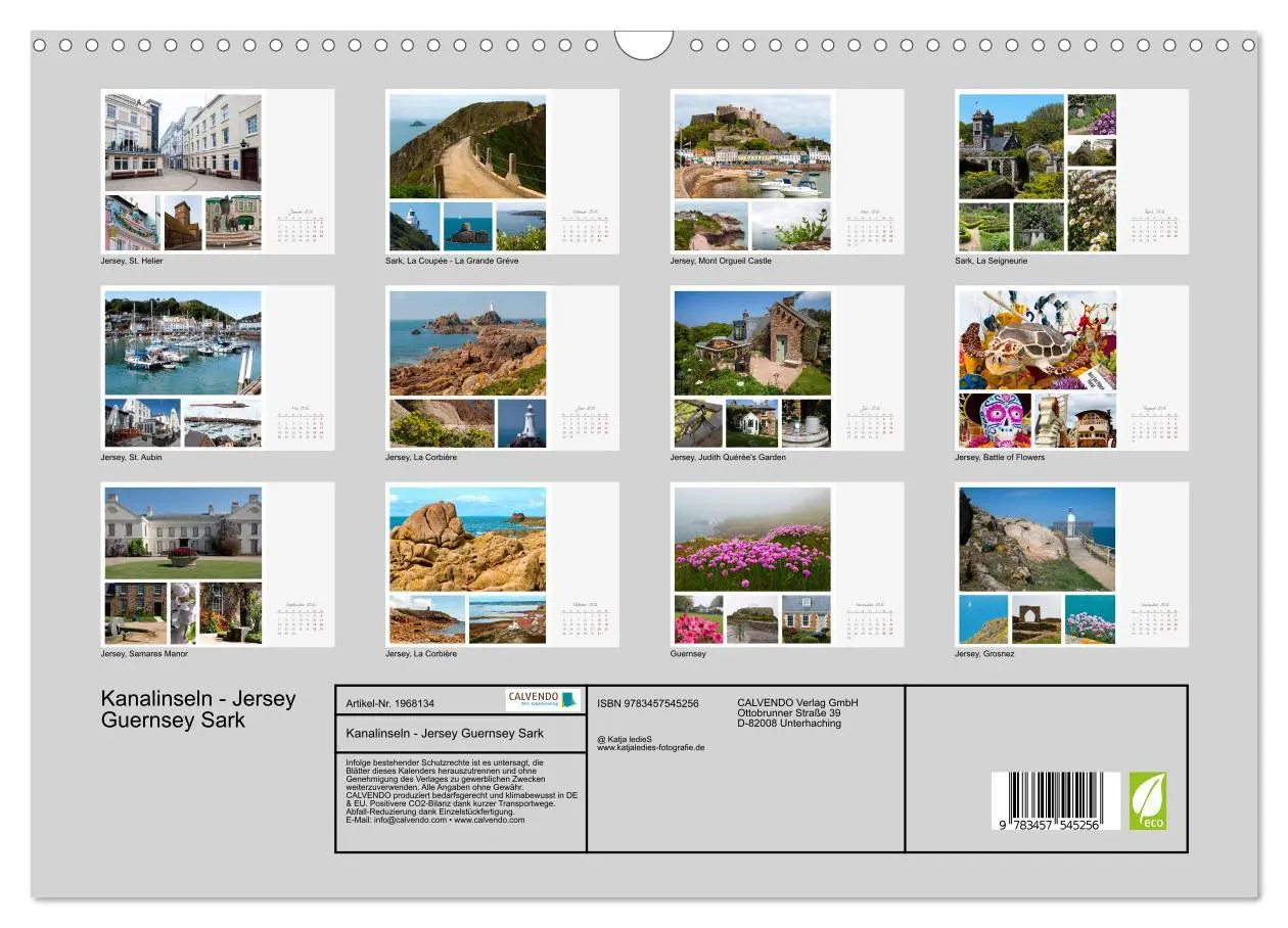Bild: 9783457545256 | Kanalinseln - Jersey Guernsey Sark (Wandkalender 2026 DIN A3 quer),...