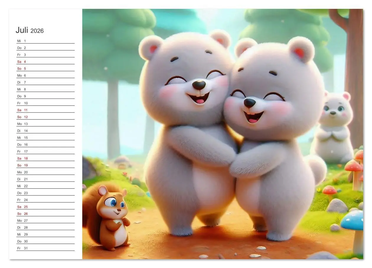 Bild: 9783516635256 | Knuddel und Kuschel (hochwertiger Premium Wandkalender 2026 DIN A2...