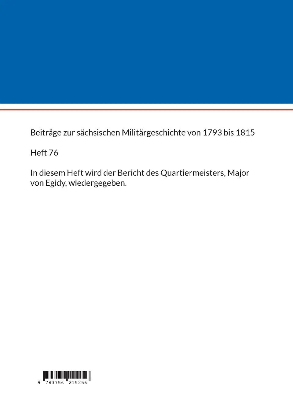 Rückseite: 9783756215256 | Die Berichte der sächsischen Truppen aus dem Feldzug 1806 (XI) | Titze