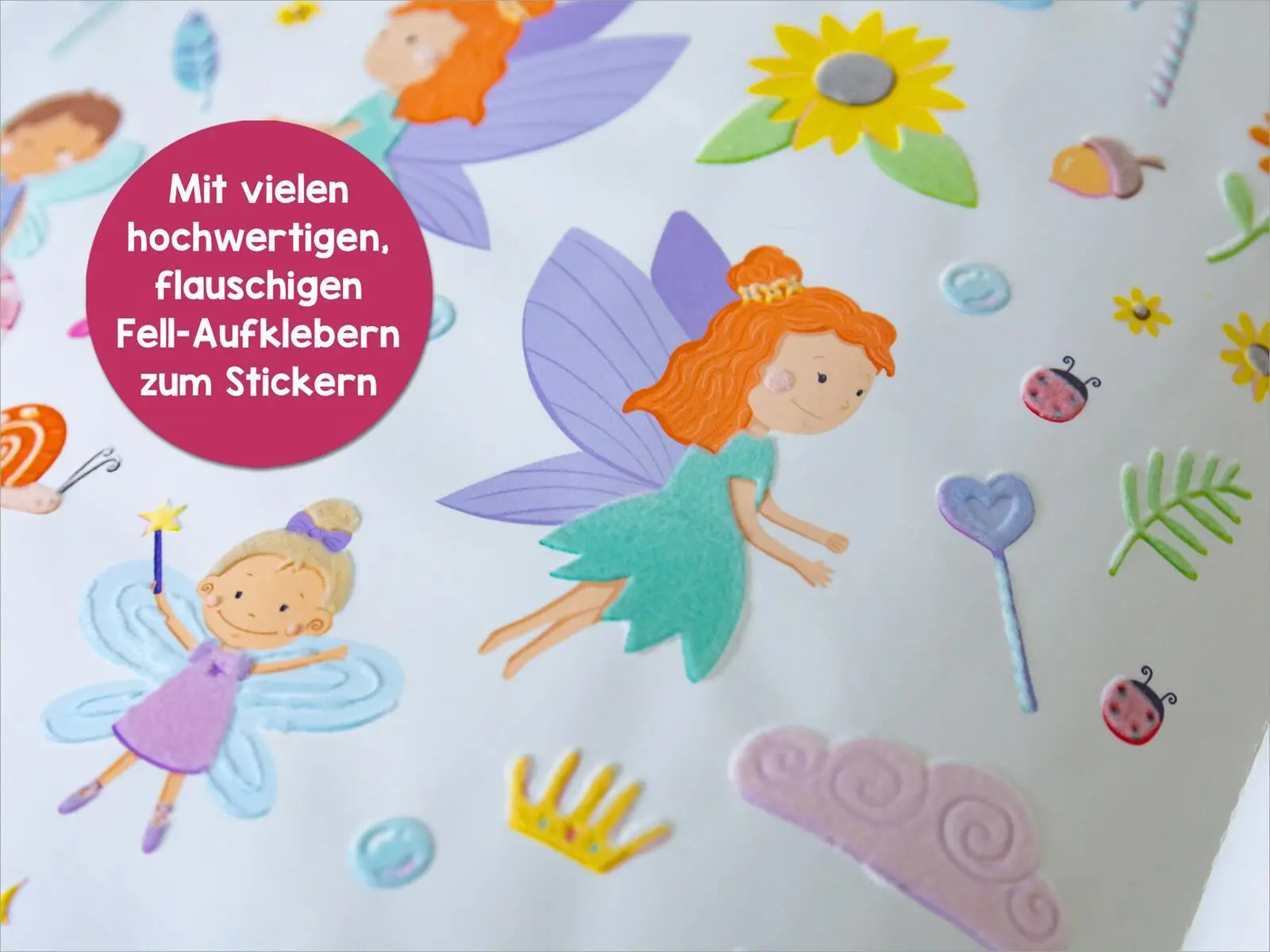 Bild: 9783845865256 | Mein flauschiges Stickerheft - Feen | Über 400 Fühl-Sticker | Dietz