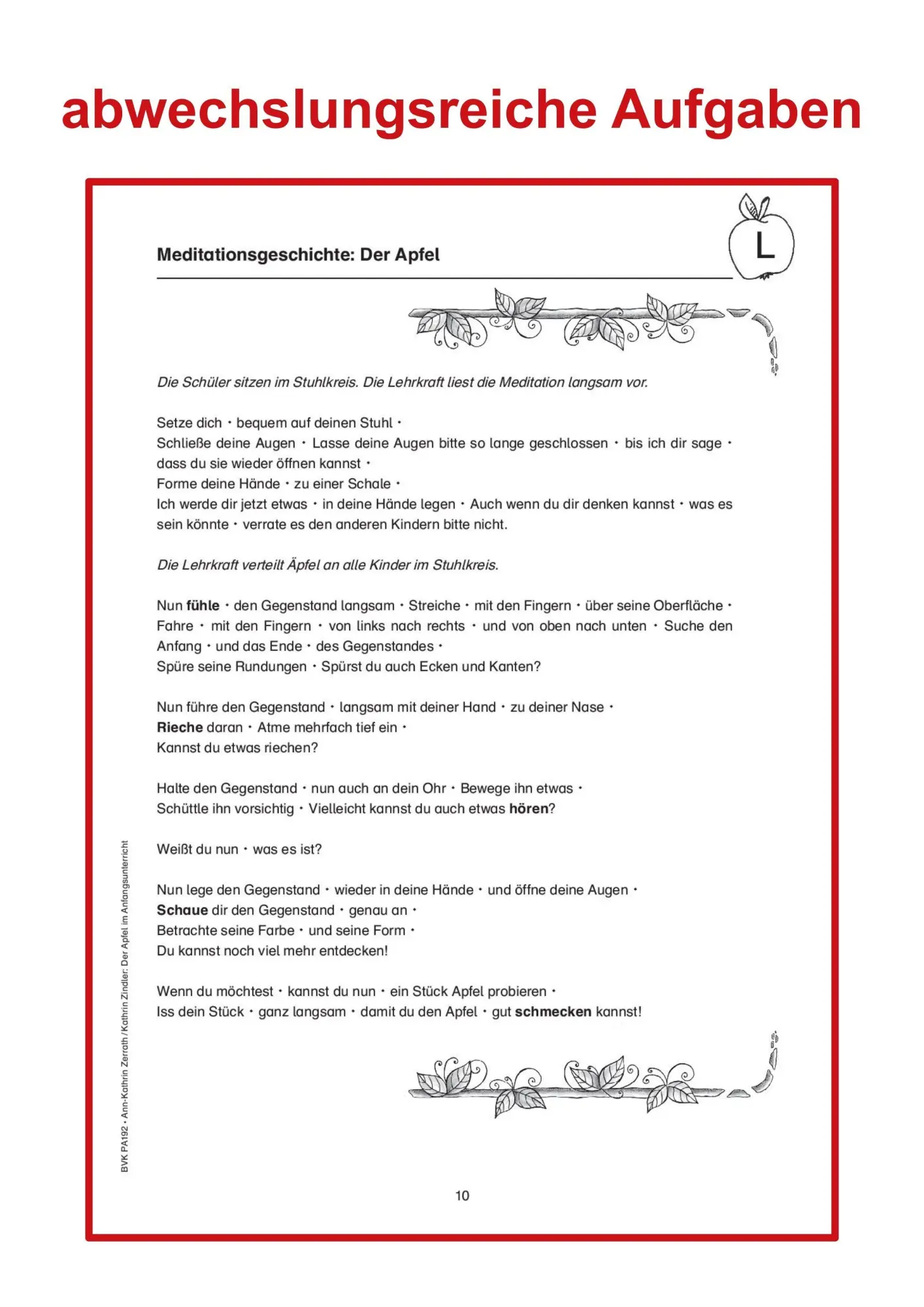 Bild: 9783867405256 | Der Apfel im Anfangsunterricht | Ann-Kathrin Zerrath (u. a.) | 72 S.