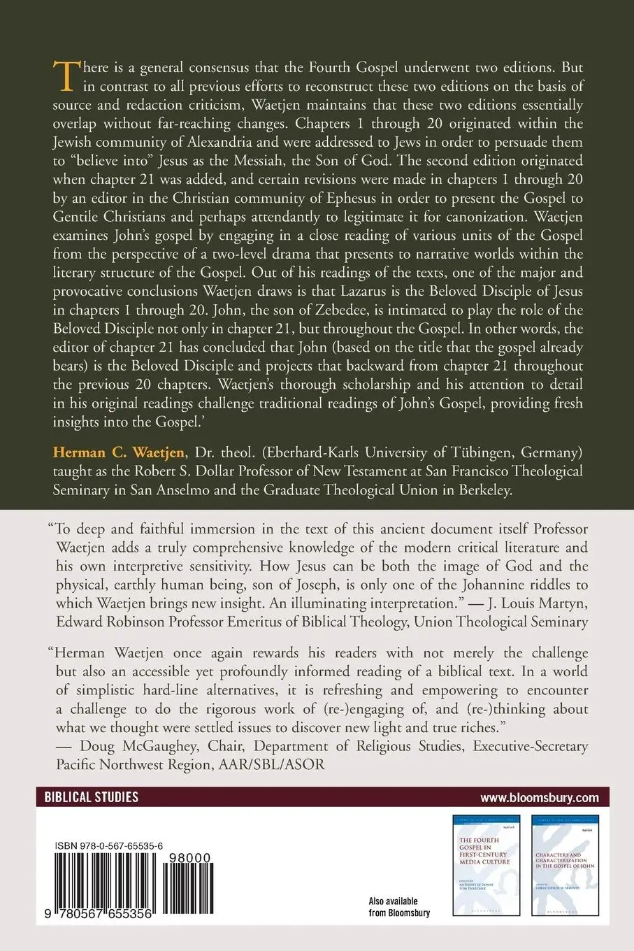 Rückseite: 9780567655356 | The Gospel of the Beloved Disciple | Herman C. Waetjen | Taschenbuch