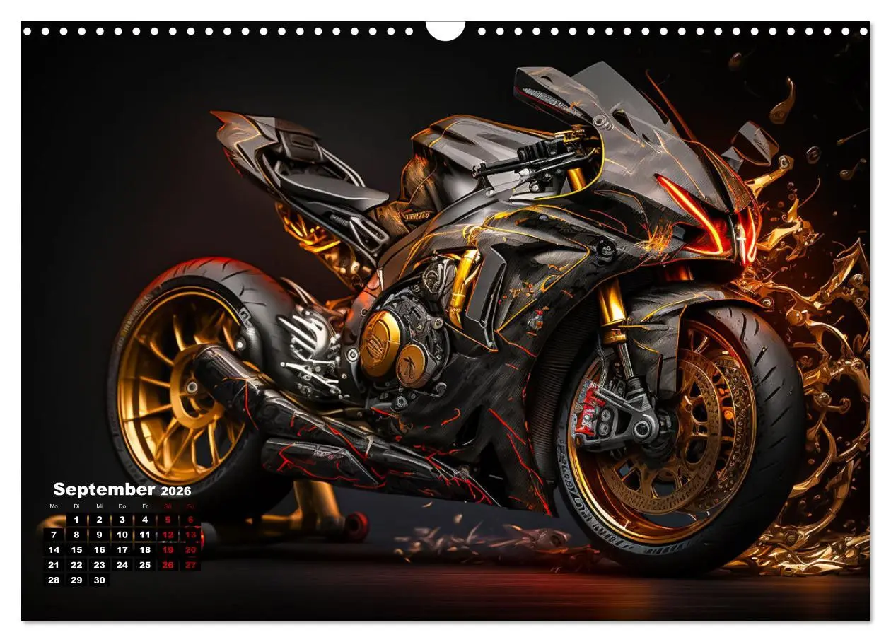 Bild: 9783457535356 | Motorrad illusionen (Wandkalender 2026 DIN A3 quer), CALVENDO...