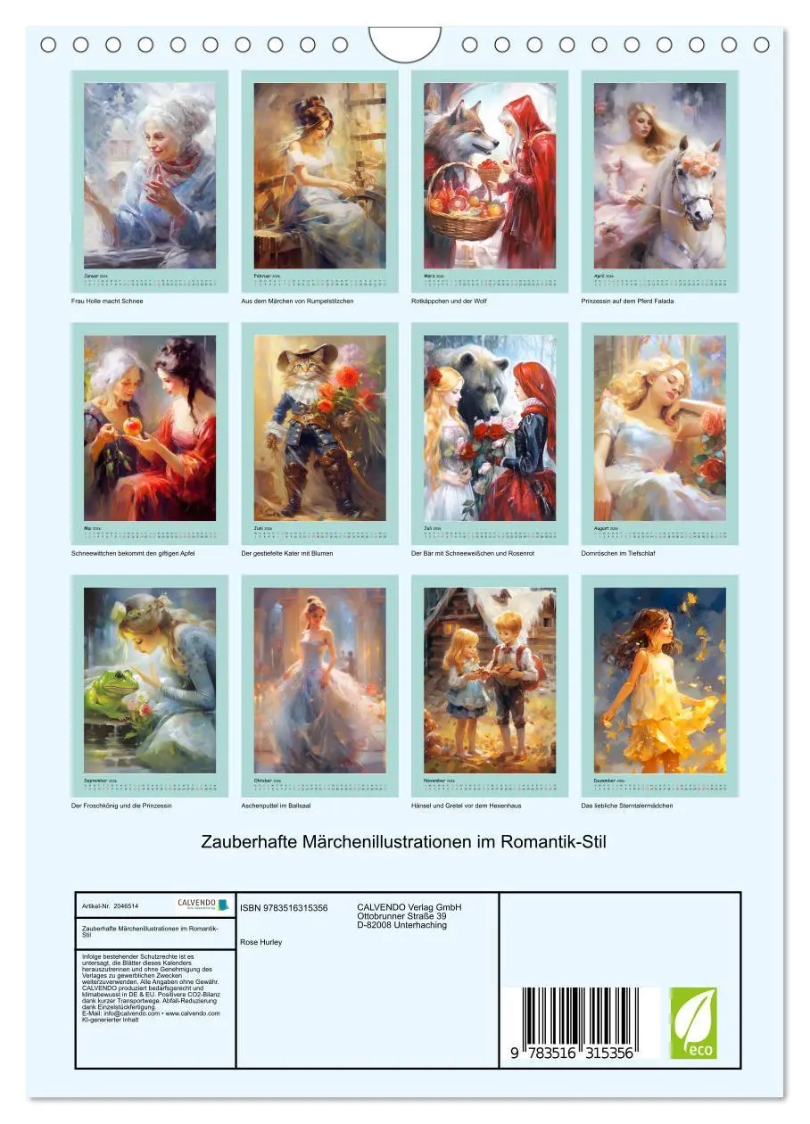 Bild: 9783516315356 | Zauberhafte Märchenillustrationen im Romantik-Stil (Wandkalender...