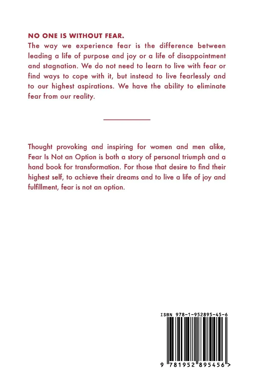 Rückseite: 9781952895456 | Fear is Not an Option | Monica Berg | Taschenbuch | Englisch | 2017