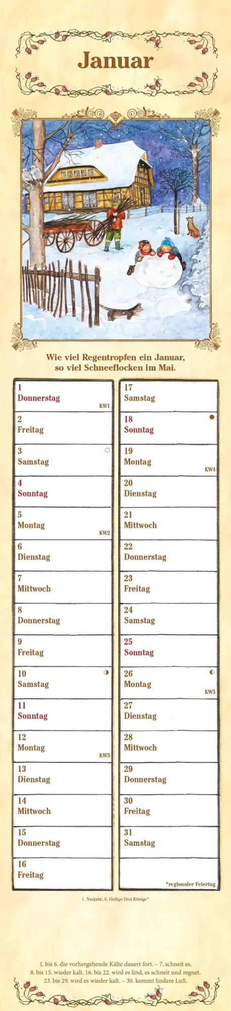 Bild: 4069095005556 | Streifenplaner Bauernkalender 2026 - Streifen-Kalender 11,3x49x5 cm...