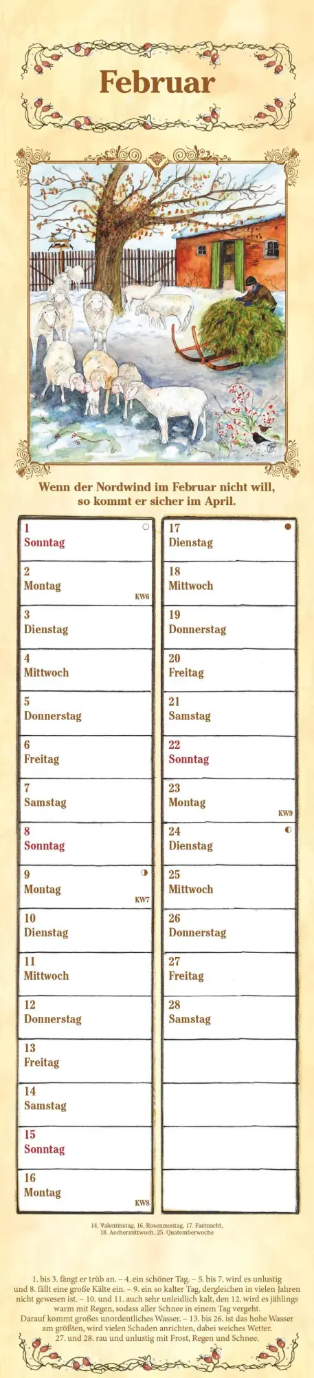 Bild: 4069095005556 | Streifenplaner Bauernkalender 2026 - Streifen-Kalender 11,3x49x5 cm...