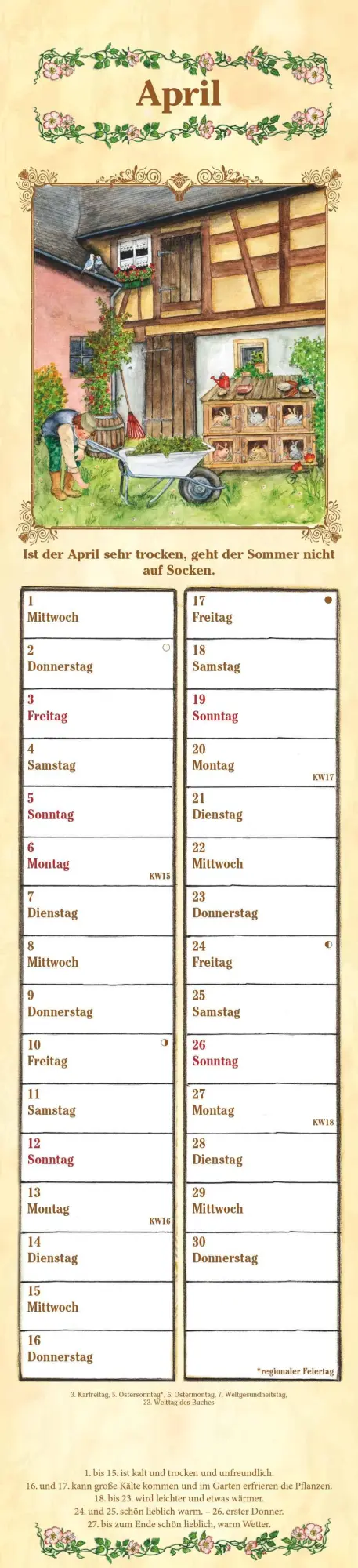 Bild: 4069095005556 | Streifenplaner Bauernkalender 2026 - Streifen-Kalender 11,3x49x5 cm...