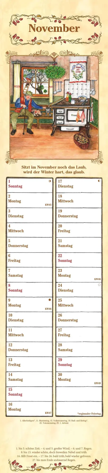 Bild: 4069095005556 | Streifenplaner Bauernkalender 2026 - Streifen-Kalender 11,3x49x5 cm...