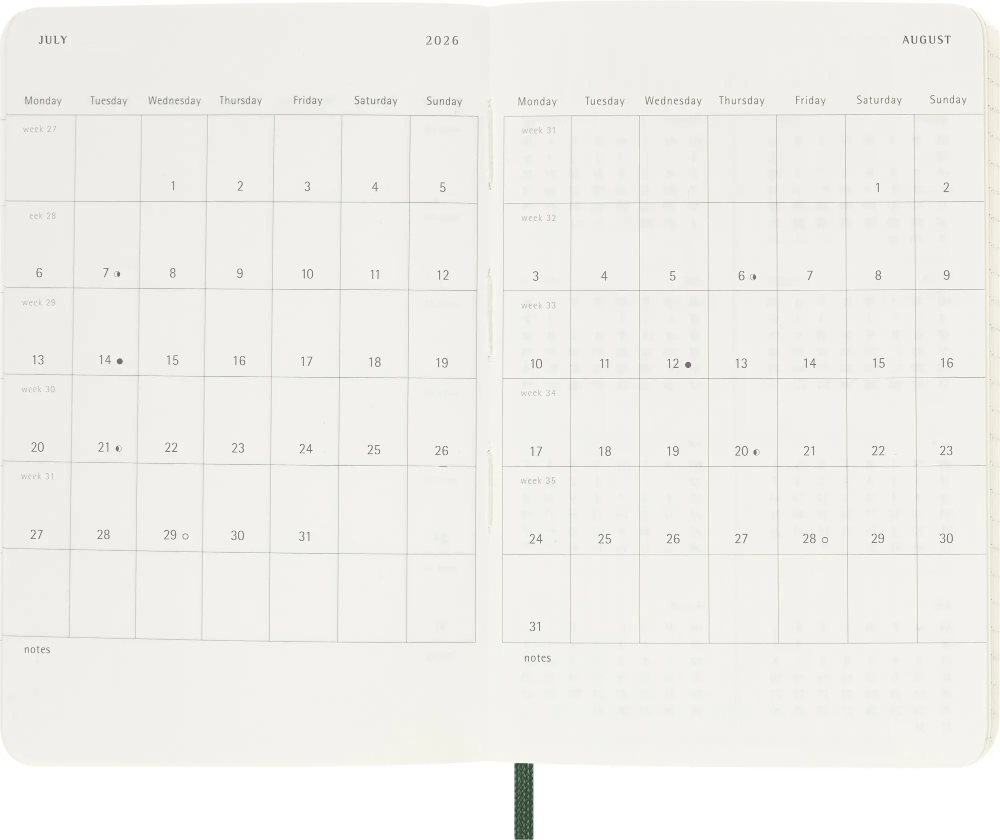 Bild: 8056999275556 | Moleskine 12 Monate Wochen Notizkalender 2026, Pocket/A6, 1 Wo = 1...