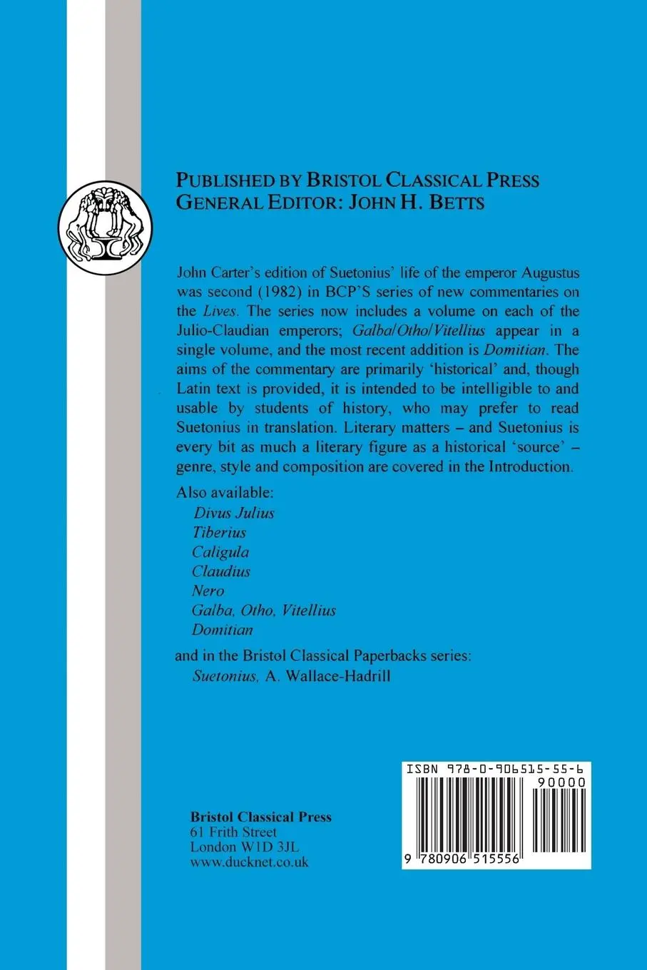Rückseite: 9780906515556 | Suetonius | Divus Augustus | John M. Carter (u. a.) | Taschenbuch