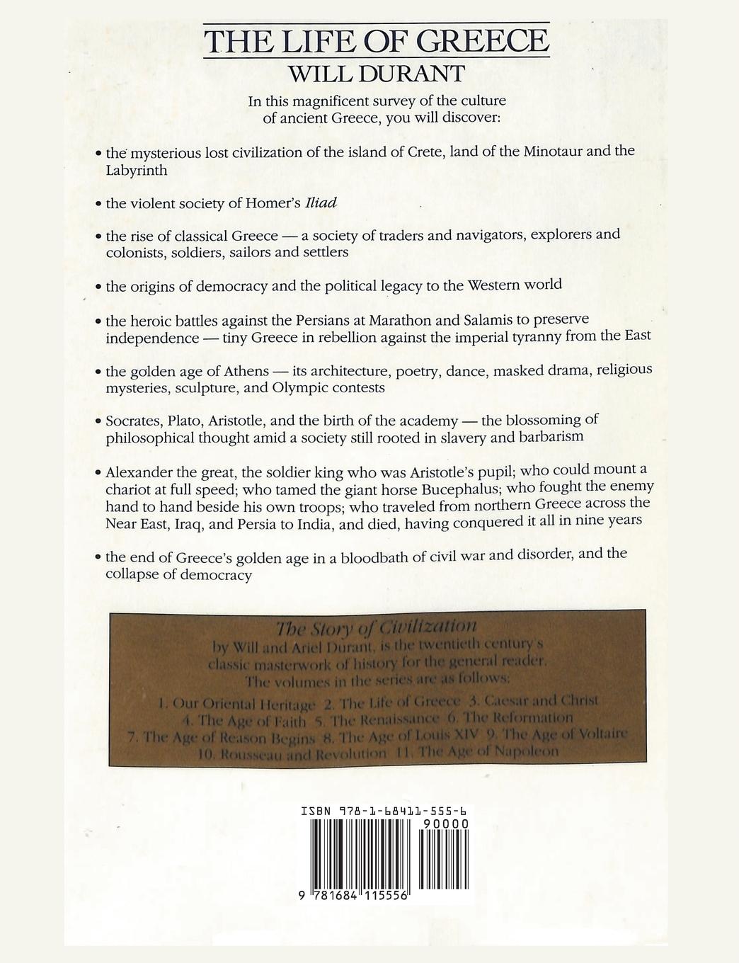Rückseite: 9781684115556 | The Life of Greece | The Story of Civilization, Volume II | Durant