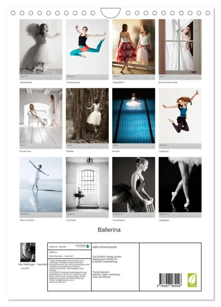 Bild: 9783457065556 | Ballerina (Wandkalender 2025 DIN A4 hoch), CALVENDO Monatskalender