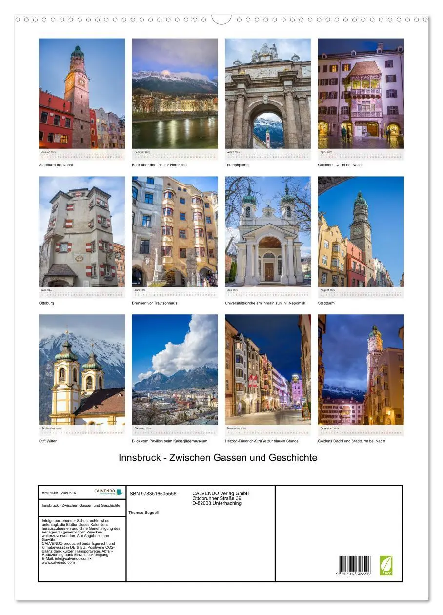 Bild: 9783516605556 | Innsbruck - Zwischen Gassen und Geschichte (Wandkalender 2026 DIN...