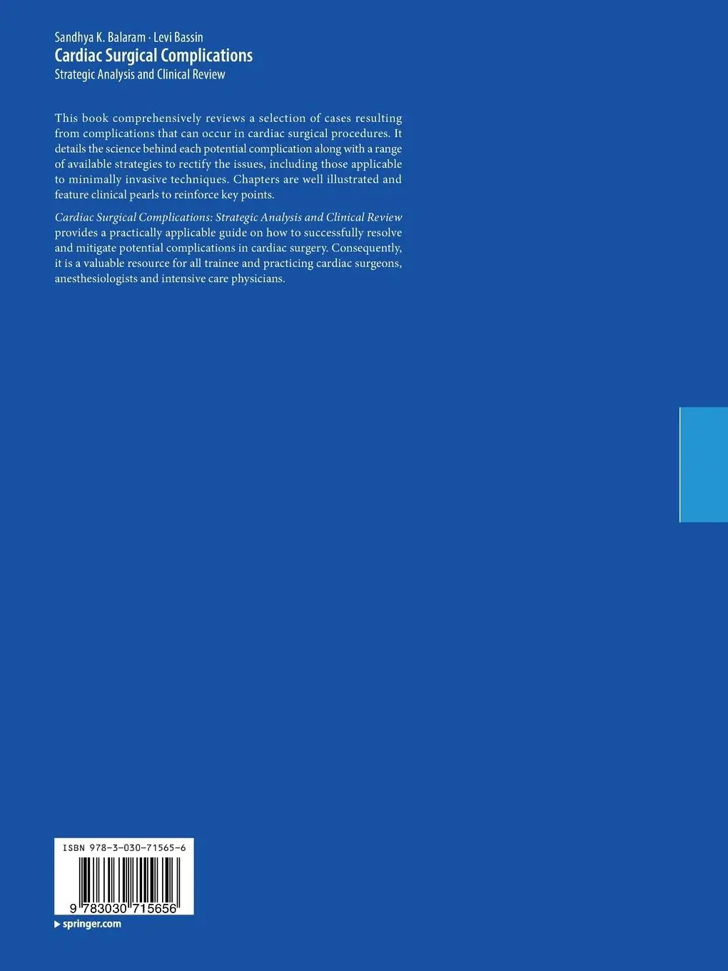 Rückseite: 9783030715656 | Cardiac Surgical Complications | Levi Bassin (u. a.) | Taschenbuch