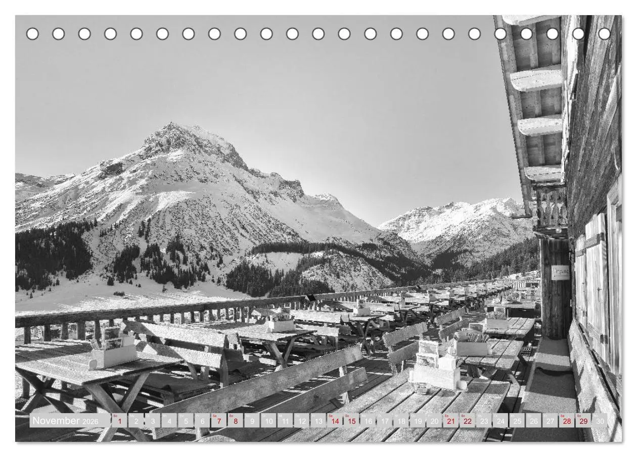 Bild: 9783457815656 | Arlberg black and white (Tischkalender 2026 DIN A5 quer), CALVENDO...