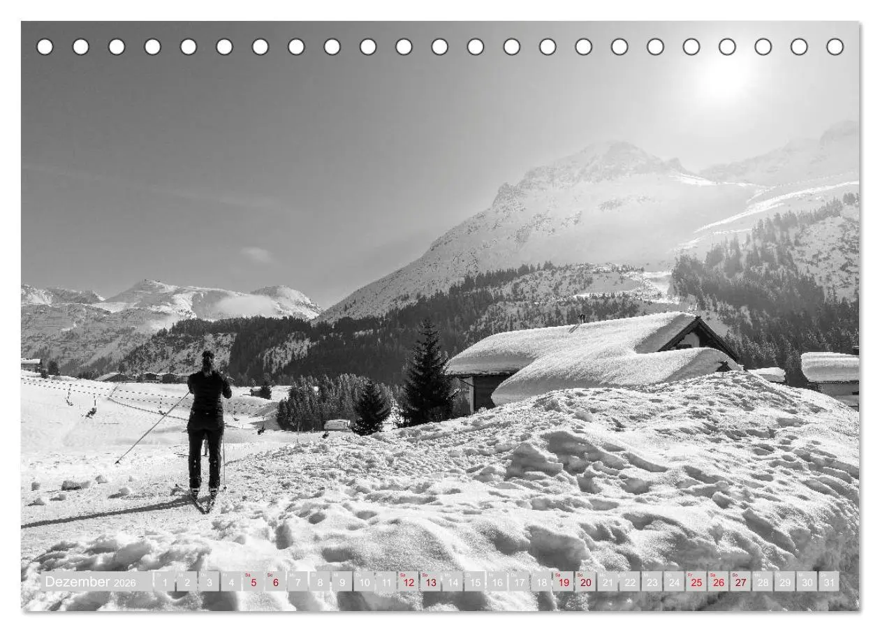 Bild: 9783457815656 | Arlberg black and white (Tischkalender 2026 DIN A5 quer), CALVENDO...