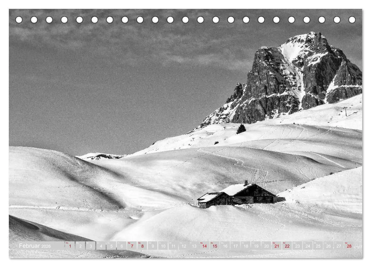 Bild: 9783457815656 | Arlberg black and white (Tischkalender 2026 DIN A5 quer), CALVENDO...