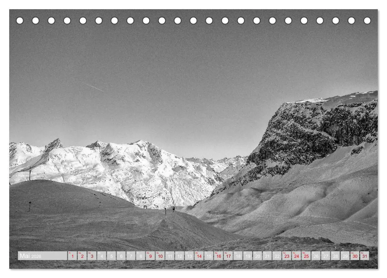 Bild: 9783457815656 | Arlberg black and white (Tischkalender 2026 DIN A5 quer), CALVENDO...