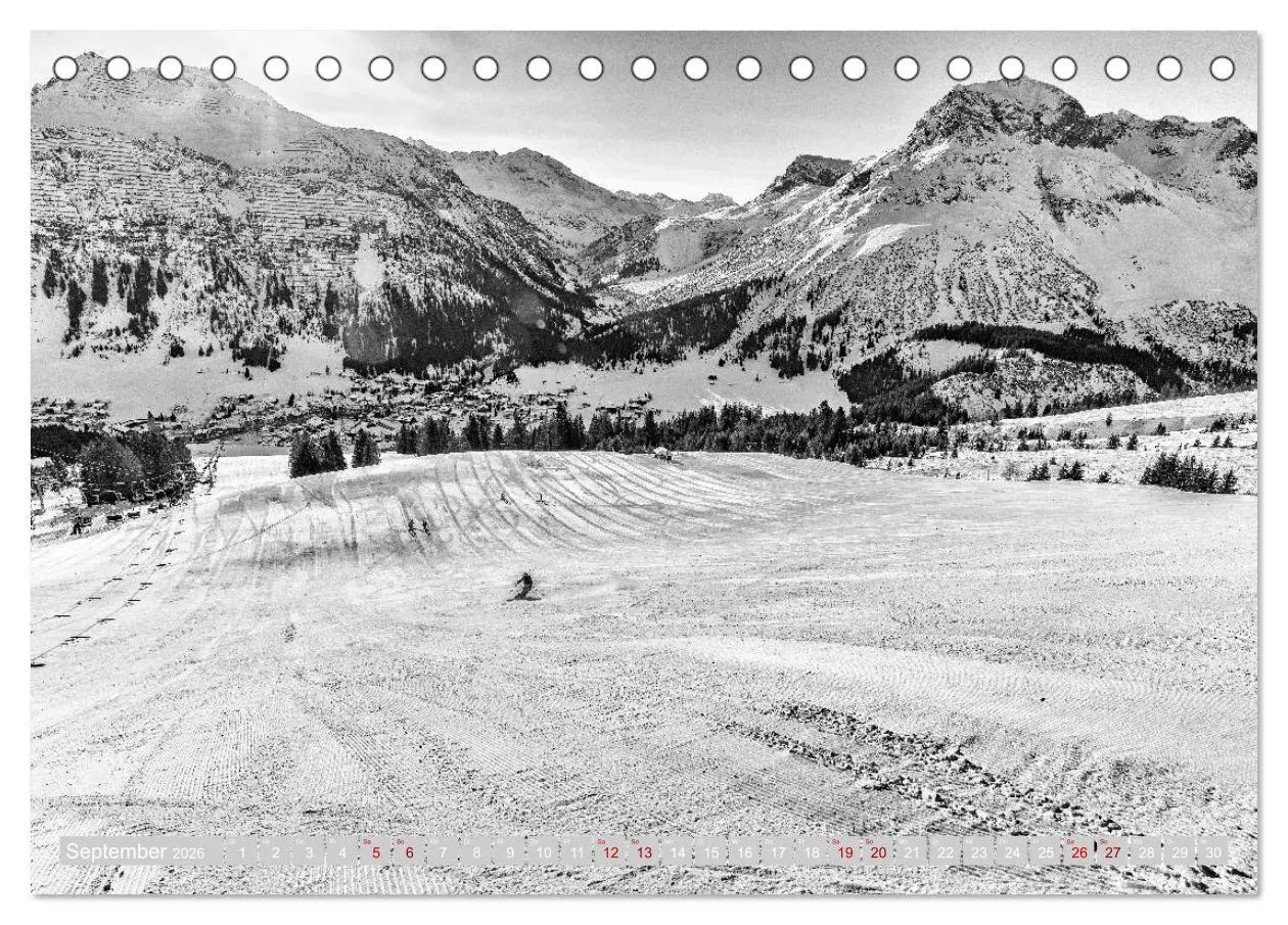 Bild: 9783457815656 | Arlberg black and white (Tischkalender 2026 DIN A5 quer), CALVENDO...