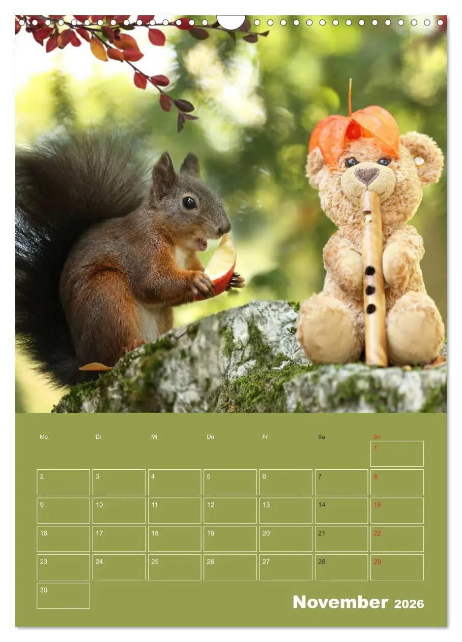 Bild: 9783516385656 | Eichhörnchen - Abenteuer mit Freund Teddy (Wandkalender 2026 DIN A3...