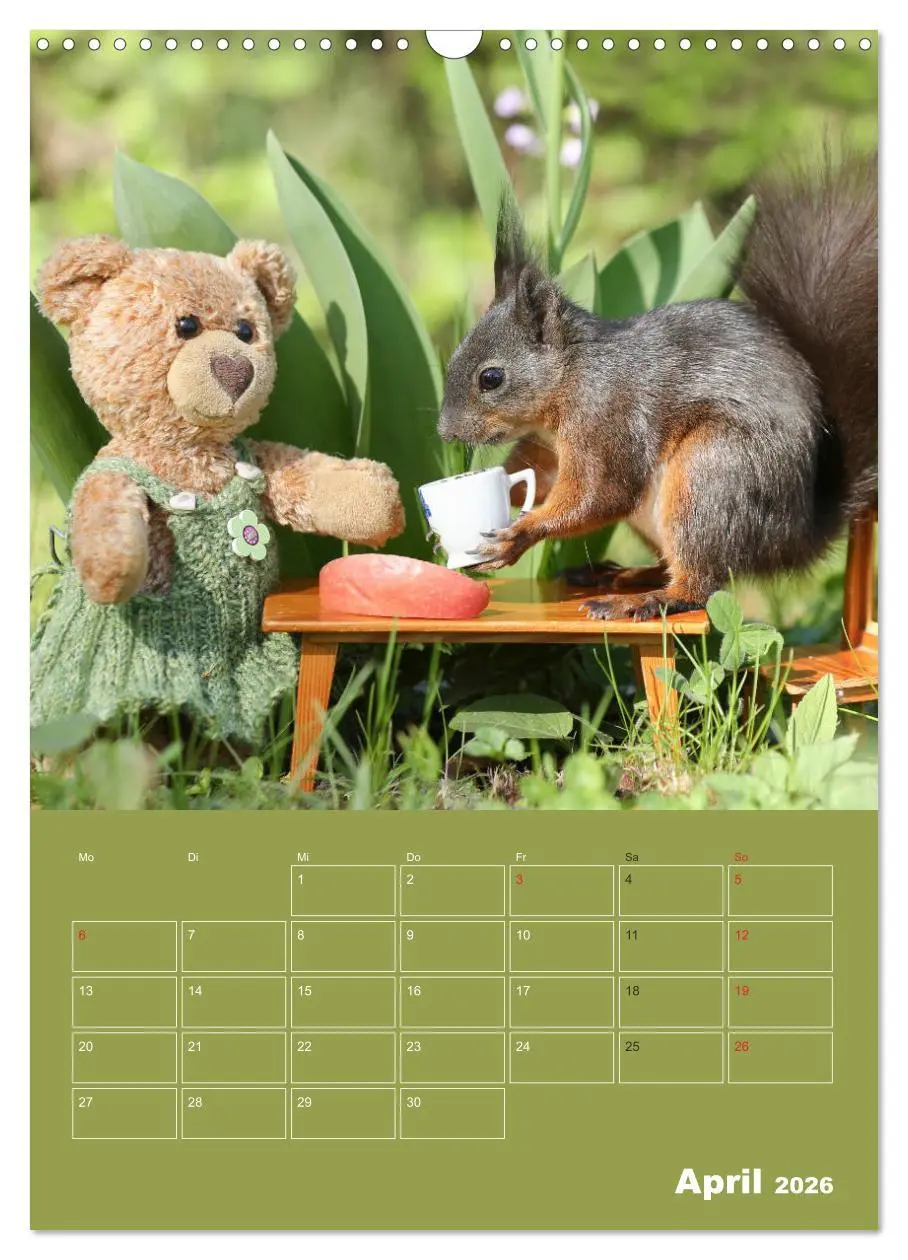 Bild: 9783516385656 | Eichhörnchen - Abenteuer mit Freund Teddy (Wandkalender 2026 DIN A3...
