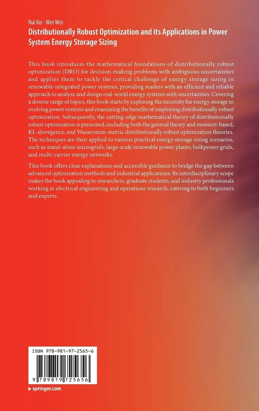 Rückseite: 9789819725656 | Distributionally Robust Optimization and its Applications in Power...