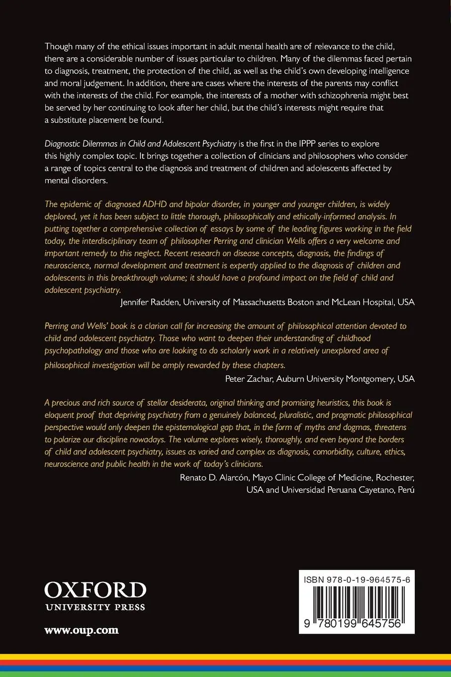 Rückseite: 9780199645756 | Diagnostic Dilemmas in Child and Adolescent Psychiatry | Perring
