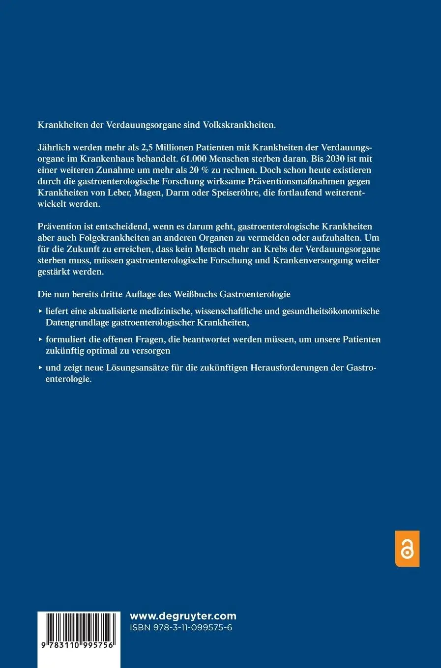 Rückseite: 9783110995756 | Weissbuch Gastroenterologie 2023/24 | Frank Lammert (u. a.) | Buch