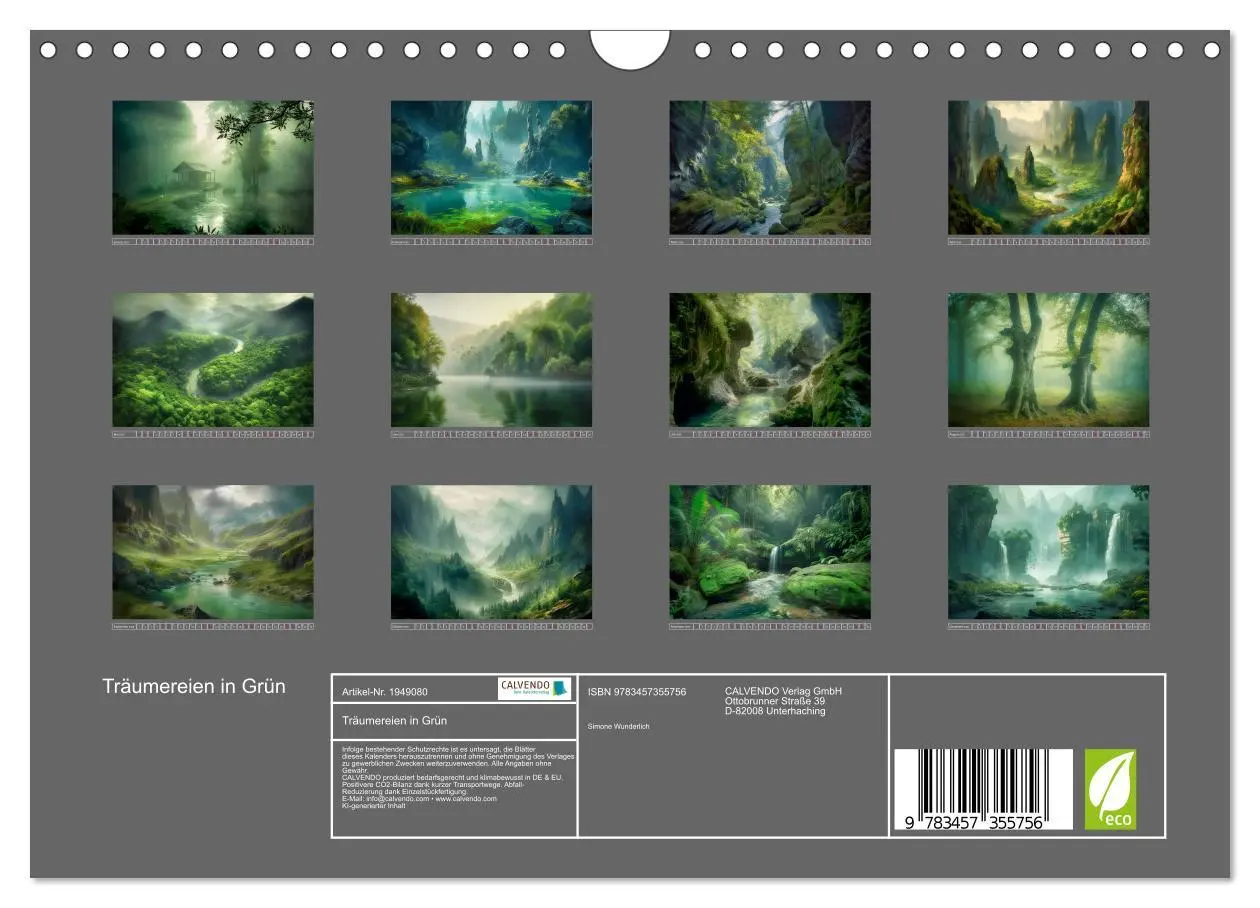 Bild: 9783457355756 | Träumereien in Grün (Wandkalender 2026 DIN A4 quer), CALVENDO...